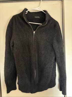 Charcoal Gray Wool Full-Zip Sweater - merinomagg